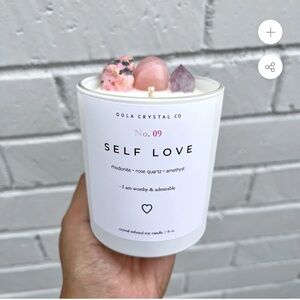 NWT OULA CRYSTAL CO 100% Soy Wax Candle Sparkle Effect Self Love